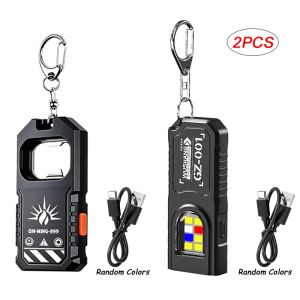 Portable Keychain LED COB Flashlight USB Rechargeable Torch with Pen Clip Powerful Mini Outdoor Working Lantern with Magnetic