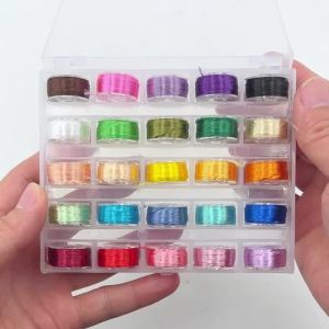 Bimoo 25Spools 200D High Light Floss Fly Tying Thread Nymph Streamer Dry Midge Fly Tying Material Bi-ceramic Bobbin Holder