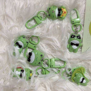 MARBIT Cute Cartoon Green Frog Keychain Lovely Animal Keyring Handbag Pendant Charms Car Key Accessories For Girls Jewelry Gift