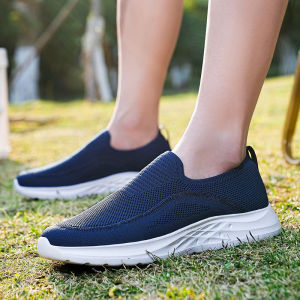 ORNGMALL ถุงเท้าคุณภาพดีสนีกเกอร์น้ำหนักเบาระบายอากาศได้ดีรองเท้าลำลองตาข่ายแบบสวมรองเท้ากิจวัตรประจำวันกันลื่นเหมาะสำหรับการพักผ่อนประจำวัน39~48