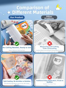 deli | Self-Adhesive Waterproof Transparent Frosted Book Cover