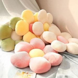 Stuffed Six Petal Flower Cushion Girly Room Decor Sunflower Pillow Bay Window Pink Flower Setting Bedroom Seat Pillow