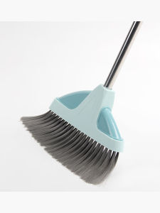 Stainless Steel Bristle Broom Elastic Soft Hair Sweeping Tool for Home Property School Cleaning Floor Tool LAUTEE JMY-201