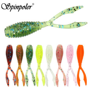 Spinpoler AJING Mồi Câu Cá Mềm 10 Chiếc Đuôi Đôi Nhân Tạo Wobbler 0.3G 36 Mm Silicone Shad Con Sâu Mồi Cho Đại Dương Rockfish
