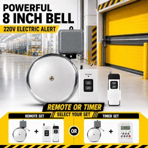 Automatic School Bell 8 Inch 220V with Remote Control or Timer for Factory Warehouse Alarm