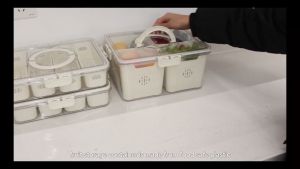 กล่องปิดผนึก กล่องถนอมอาหารในตู้เย็น กล่องเก็บผัก ผลไม้และอาหาร คงความสดใหม่ของอาหาร จัดระเบียบตู้เย็น ที่ใส่ของในตู้เย็น มีหูหิ้วพกพาสะดวก