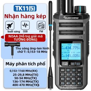 Máy Phân Tích Phổ Đa Băng Tần Quansheng TK11 5W-10W Thu Sóng Kép HF VHF UHF USB AM FM LSB CW 27MHz CB LW MW SW SSB Dành Cho Nghiệp Dư Vô Tuyến
