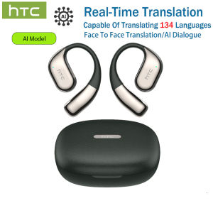 HTC | HTC NE39 AI Translate Earphone Wireless Bluetooth Earphones Long Battry Life TWS Sport Open Ear Headphones With Mic HD Call