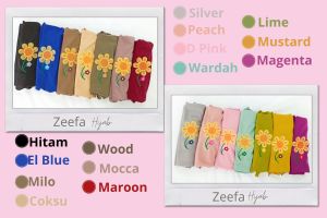(COD) Zeefa Hijab Bayi Kerudung New Born Jilbab Anak Ped Ruffle Bordir Embordire Bunga Matahari