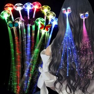 Colorful Butterfly Light Braids Glowing Flash LED Hair Braid Clip Haripin Wigs Ligth Up Party Christmas Hair Accessories