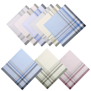 10-18pcs Retro Mens Handkerchiefs Pure Cotton 14.9 Inch Elderly And Friend Gift Assorted Colors Large Size Square Hand Towels