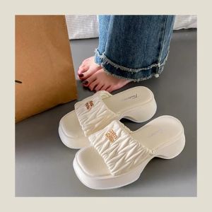 เสื้อ DMshoe ในช่วงการจัดส่งไว รองเท้าแตะเสริมส้น สำหรับผู้หญิง ดีไซน์สวยหรู ราคาไม่ซ้ำใครพื้นนู่ หรือการแต่งตัวได้ สกัดความละเอียดให้มากขึ้น 28-32 ครั้ง