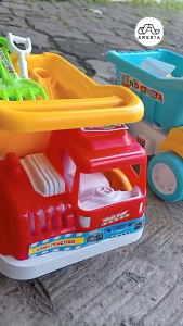 Mainan Truk Pasir Set 4 Sekop Mainan Dump Truck Angkut Pasir Pantai Besar 18 cm