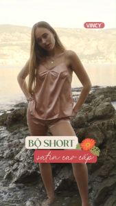 [Mua 3 giảm 20% mua 2 giảm 15%] Bộ Đồ Short Satin Nữ Vincy BSS050S41