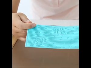 Bộ 4 Khuôn Dập Nổi Bằng Nhựa Dùng Để Trang Trí Bánh Fondant Sô Cô La & Bánh Ngọt - Thiết Kế Gạch Gỗ Đá Cuội Đá Nhỏ - Dụng Cụ Làm Bánh