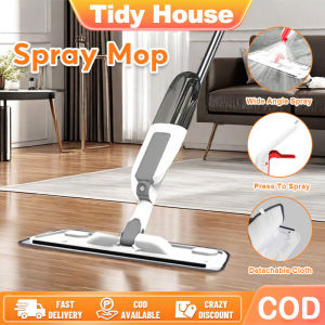 Tidy House Water Spray Mop 360 Degree Spin Head  Microfiber Pad 350mL Water Tank Flat Mop Household Cleaning Tool