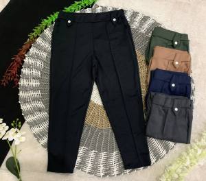 CELANA POLOS JUMBO BIG SIZE WANITA PINGGANG HIASAN KANCING SCUBA MELAR