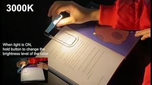 USB Mini Eye Protection Folding Book Clip Light LED Three Colours Adjustable Brightness Portable Bookmark Children Reading Book Light Night Light