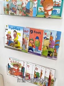 Kids Book Shelf Acrylic Book Display Wall Book Shelf Organizer Magazine Rack Display rak buku mini 儿童书架