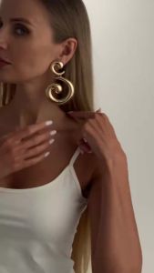 Ingemark | Ingemark Exaggerated Metal Spiral Stud Earrings for Women Creative Vintage Gold Color Piercing Earrings New Jewelry Accessories