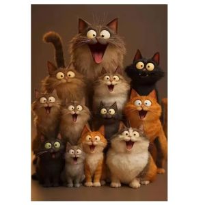 Kayou | 500/1000/1200/2000PCS Puzzles for Funny Cat Family Jigsaw Puzzles Brain Challenge Game Gift  Home Decor Educational Toys