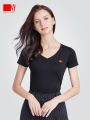 NY Nayi New Arrival Latin Dance Clothes Modern Dance Clothes Dancing Dress Women's Shirt V Neck Short Sleeve T-shirt Practice Skills Dancing Dress. 