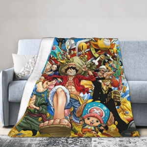 Bandai | Luffy Anime Blanket Flannel Throw Blanket Bedding Couch Portable Ultra-Soft Warm Bedspreads for Everywhere Movie Office Travel