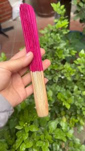 Quạt Giấy Dó Nan Tre Size 20cm màu Xanh Đỏ Tím Vàng Nâu Đen Trắng