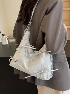 Soft Surface Ballet Style Womens Handbag 2024 New Large Capacity Versatile Shoulder Crossbody Bag Commuter Tote Bag