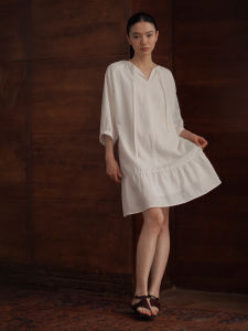 hacikis | Breathable Linen Tencel A-line Dress