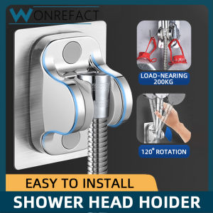 Universal Shower Head Holder No Drill Showerhead Bracket Adjustable Wall Mounted Holder for Bathroom Accessories