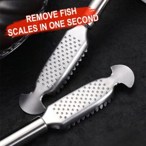 🔥Hot🔥Stainless Steel Ginger Fish Scale Scraper/Portable Fish Scale Remover/Practical Easy Fish Stripper Comfortable Handle/Fish Scaler 姜磨鱼鳞刨
