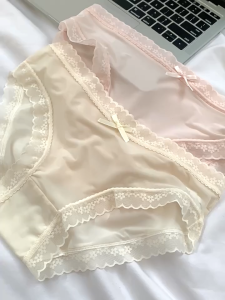 Set 5 Quần Lót Nữ Su Lụa Tàng Hình (có set 3) Tàng Hình Viền Ren Đính Nơ Phong Cách Hàn Quốc Mã 271 Women