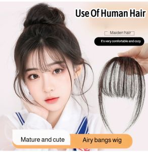 Excellent bangs wig piece Small face repair effect enhancement High skull top fluffy wig piece