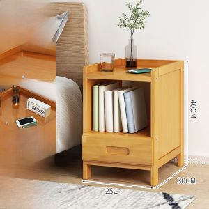 Bedside Drawer Style Storage Cabinet Small Bedroom Organizer Dustproof Corner Shelf Easy Assembly Stand-alone Unit