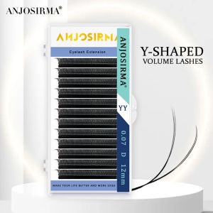 ANJOSIRMA YY Shape Matte Black Eyelash Extensions Two Tip Lashes C/D/DD Curl High Quality Individual