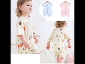 🚀ส่งฟรี บอดี้สูทเด็ก 0-1 ปี กระดุมหน้า ผ้าโปร่ง ไม่ร้อน เสื้อผ้าเด็ก ชุดเด็ก ชุดเด็กแรกเกิด ผ้าบาง BS181-1