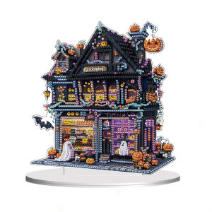 A single-sided acrylic crystal rhinestone desktop decorative item DIY house scene pattern diamond painting kit