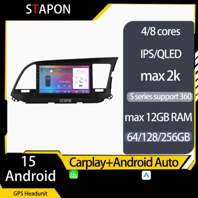 STAPON for Hyundai elantra 2016-2021 Android15 64 128 256GB 9inch QLED IPS voice command carplay android auto 4G DSP 360camera car stereo HEAD UNIT multimedia player with WiFi Bluetooth GPS