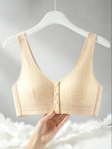 YUNASHA | Wire-Free Comfort Cotton Front Clasp Bra For Mothers & Elderly