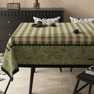 ZISHI | Vintage Style Green Check Tablecloth Waterproof & Oil-Resistant