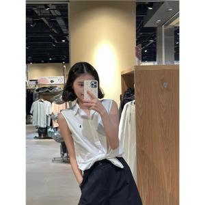 Áo Thun Cổ Polo Không Tay Mùa Hè Thiết Kế Mới Cho Cặp Đôi Phong Cách Thường Ngày Bằng Vải Cotton Không Tay Cổ Polo Thương Hiệu Nhỏ