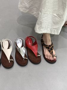 Trendy Vintage Metal Buckle Roman Sandals 2026 Summer