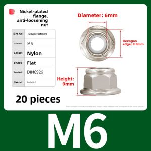 POWER&STRONG | Stainless Steel Hexagonal Flange Nylon Locking Nut