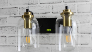 โคมไฟกิ่งภายใน E27 แก้ว พร้อมหลอดวินเทจ