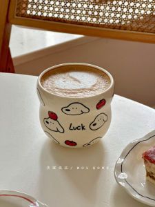 Cute Little Dog Holding Ceramic Coffee Cup Office Tea Cup Souvenir Gift Cup 300ml Capacity Cute Style from Mainland China