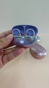 Open Ear Clip Wireless Earbuds Bluetooth 5.4 OWS Headphones Digital Display Zero Pressure HiFi Stereo Sports Headset With Mic
