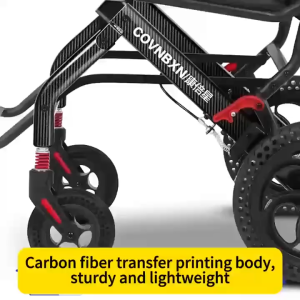 Foldable Lightweight Wheelchair for Elderly with Storage Basket Portable Travel Wheelchai