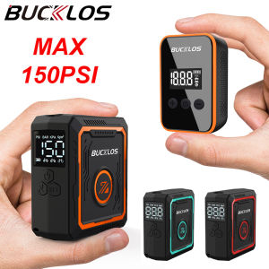 BUCKLOS Portable Electric Bike Pump 150PSI Type-C Rechargeable Air Inflator MTB Road Bicycle Pump AV FV Valve Cycling Pump