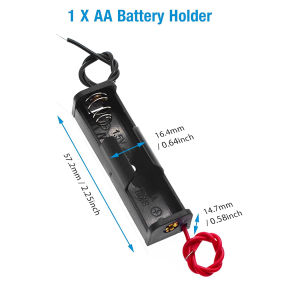 Hộp Đựng Pin Có Kẹp Lò Xo Hộp Chứa Pin 1/2/3/4 Ngăn Dành Cho Pin AA 1.5V Kèm Dây Dẫn 6 Inch Cho Các Dự Án Điện Tử